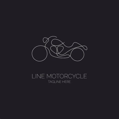 Plantilla De Diseño De Estilo De Línea De Logotipo De Motocicleta Para