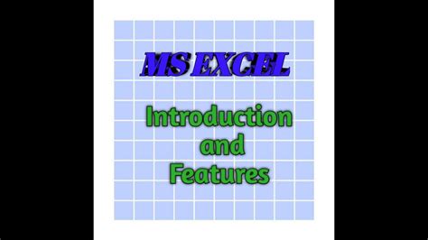 MS Excel Introduction And Features YouTube