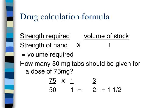 Drug Dosage Calculation Formulas