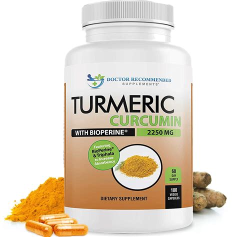 Turmeric Curcumin 2250mgd Veggie Caps 95 Curcuminoids With Black Pepper Extract