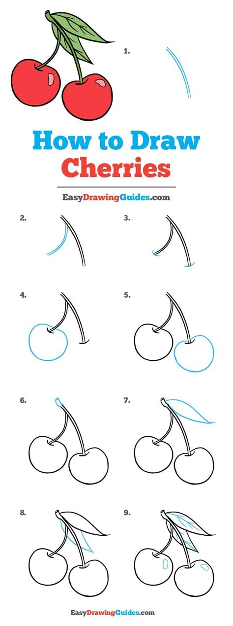 How To Draw Cherries Really Easy Drawing Tutorial Drawing Tutorial