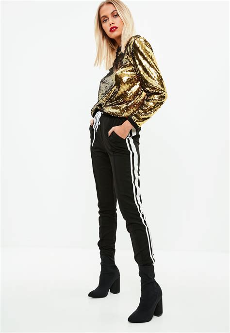 Missguided Synthetic Gold Slay Sequin Top In Metallic Lyst