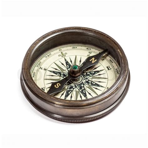 Old Vintage Compass Isolated Stock Photo Colourbox