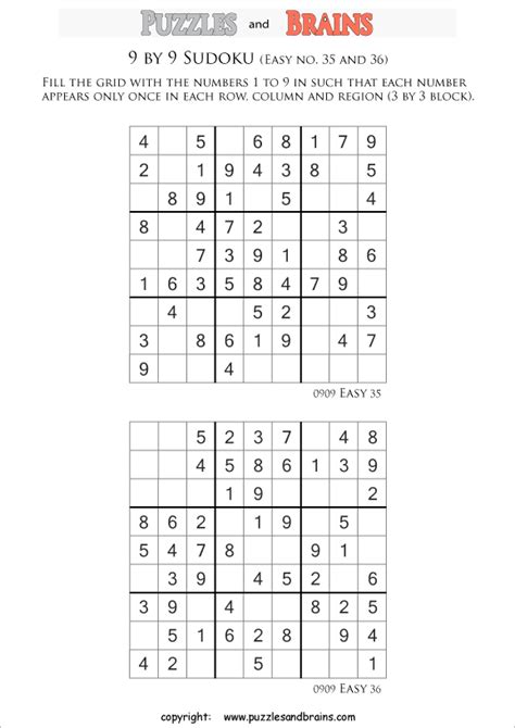 Printable Sudoku Printable Sudoku Puzzles For Beginners Printable