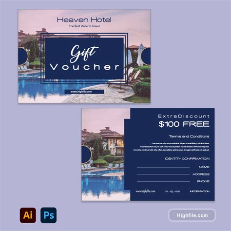 Hotel T Certificate Template Adobe Photoshop Illustrator Highfile