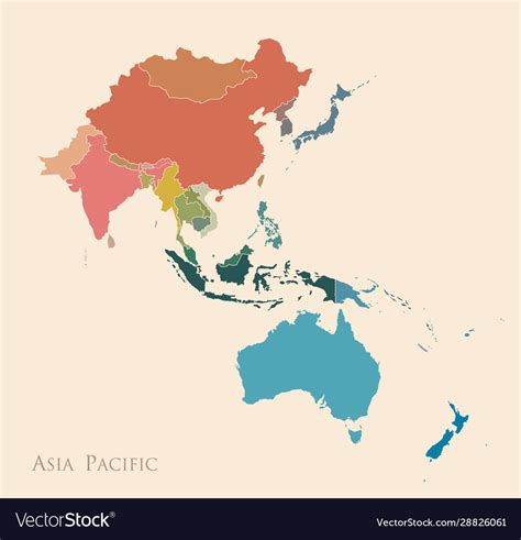 Map Asia Pacific Royalty Free Vector Image Vectorstock