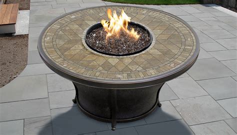 Portable fire pit rings allow you to start a. Balmoral - 48 Inch Round Porcelain Top Gas Fire Pit Table