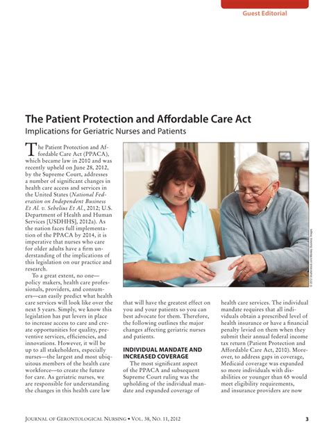 Pdf The Patient Protection And Affordable Care Act Implications For
