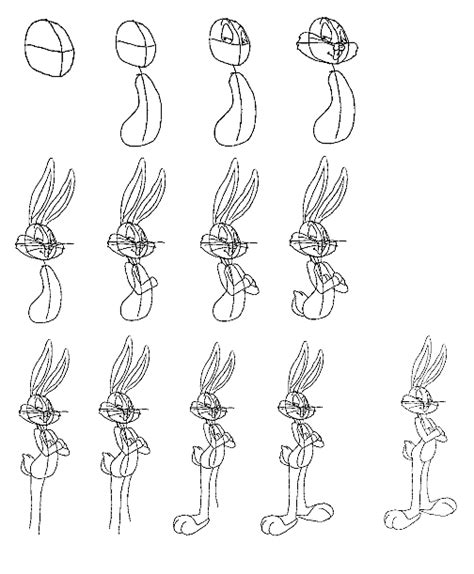 bugs bunny drawing step by step ~ characters looney zeichentrickfilme pernalonga speedy gonzales