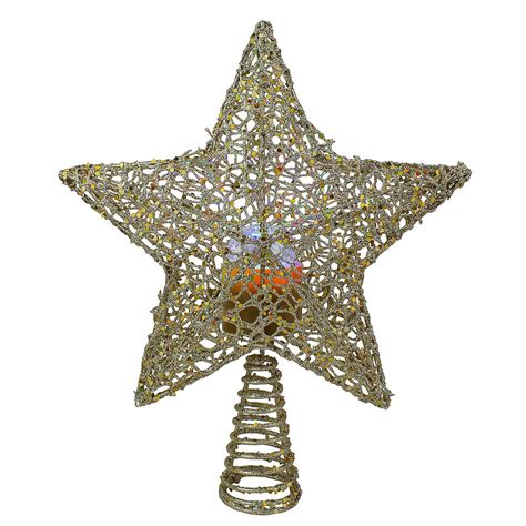 Northlight 13 Led Lighted Gold Star With Rotating Projector Christmas