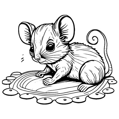 Cute Baby Mouse Coloring Page · Creative Fabrica