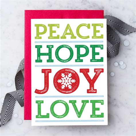 Peace Hope Joy Love Design With Heart Studio