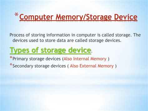 Ppt Computer Memorystorage Device Powerpoint Presentation Free