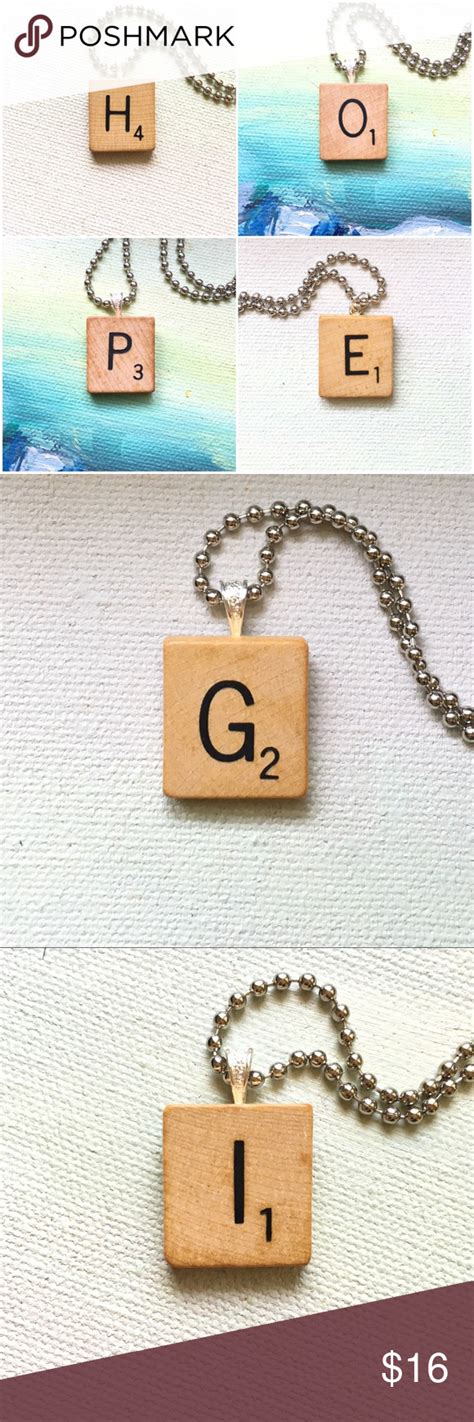 Scrabble Tile Custom Pendant Necklace Pick Your Letter And Chain