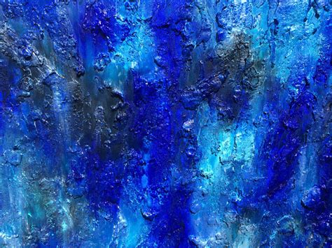 Original Textured Large Blue Abstract Painting Contemporary Modern Can