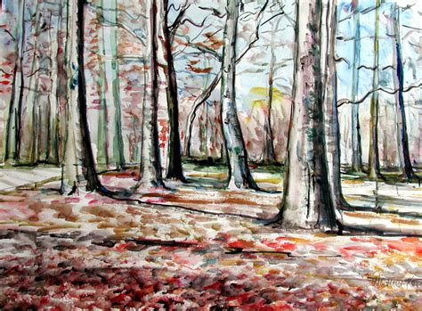 Remember that, in german, both the spelling of the word and the article preceding the word can change depending on whether it is in the nominative, accusative, genitive, or dative case. Aquarell: Herbstlicher Engl.Garten Foto & Bild ...