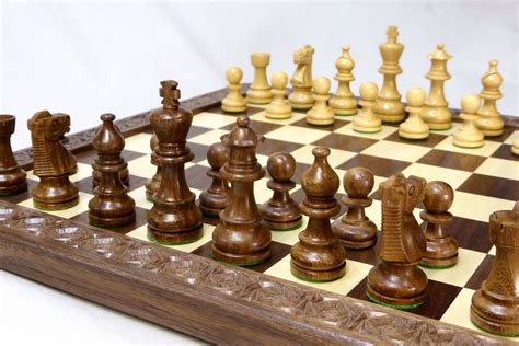 Buy A Handmade Walnut And Maple Checkerschess Board With Carved Border