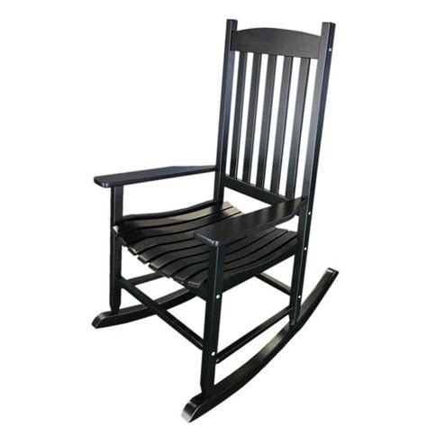 Mainstays Outdoor Wood Slat Rocking Chair Black
