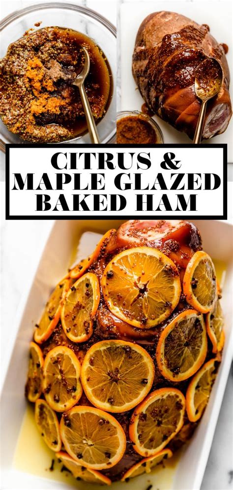 Citrus And Maple Glazed Baked Ham With Oranges