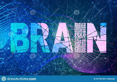 Brain Word With Relative Tags Cloud As I Letter Stock Illustration