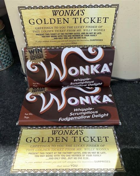 Willy Wonka Schokolade 2005 Replik BIG Bar Geschenk Neuheit Goldene