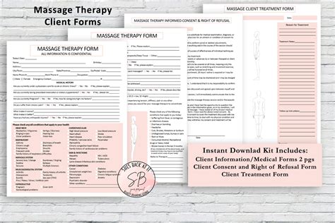 massage client intake form shesbackatit printable spa salon and esthetician client forms