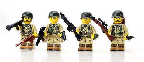 Ww2 Us Army Soldiers Complete Squad Made With Real Lego® Minifigures