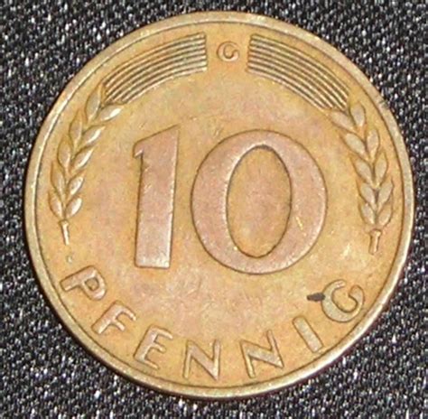 Coin Of 10 Pfennig 1950 G From Germany Id 1870