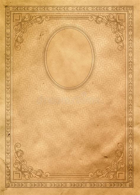 Old Paper Background With Vintage Border And Frame Stock