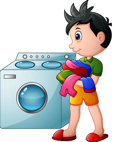 These free images are pixel perfect to fit your design and available in both png and vector. Boy Doing Laundry With Washing Machine Stock Illustration ...