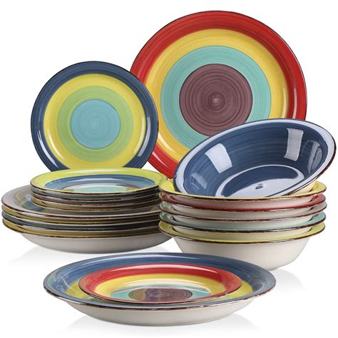 Vancasso Stoneware Dinner Set For 6 Series Arco 18 Piece Ceramic