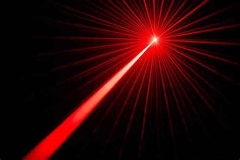 Red Laser Beams Light Effect On Black Background Photo Launch