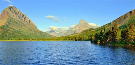Swiftcurrent Lake In Glacier National Park Stock Photo Image Of