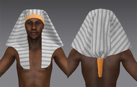 nemes pharaoh headdress for md male avatar 3d model