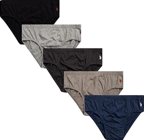 Us Polo Mens Briefs X5 213 Greys Large Underwear Low Rise Pack