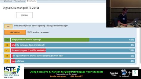 Iste 2015 Workshop Using Socrative And Kahoot To Quizpollengage Your