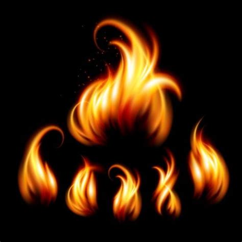 Bright Fire Flame Illistration Vectors Set Eps Uidownload