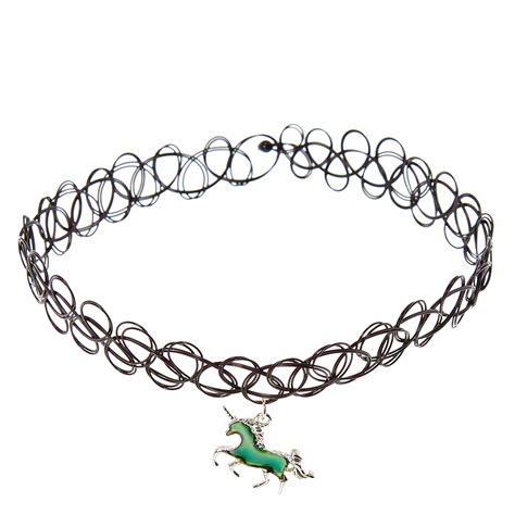 See more of stretchable tattoo necklace on facebook. Mood Unicorn Pendant Tattoo Choker Necklace | Claire's US