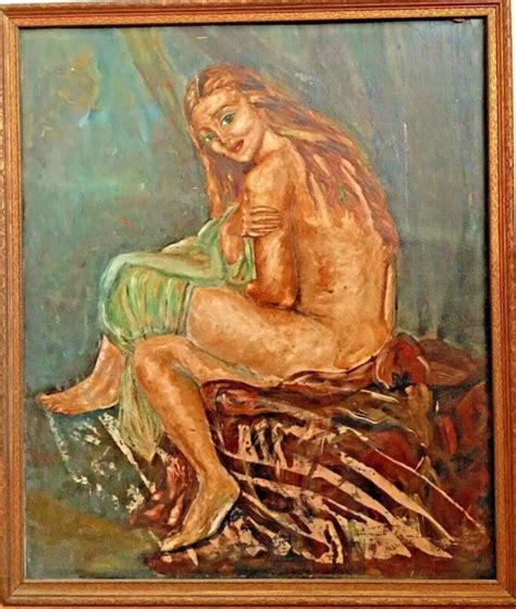 VINTAGE MID CENTURY 1950s Portrait Nude Oil Painting 175 00 PicClick
