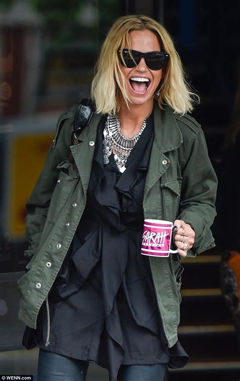 sarah harding wears printed jacket as she promotes her new single daily mail online