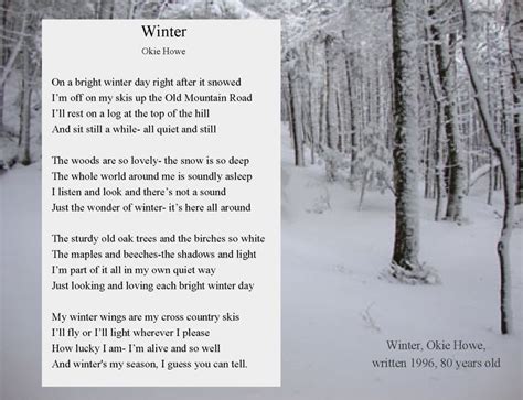 Winter Nature Poems Winter Poems Nature Poem Winter Poetry
