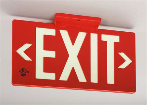 Jessup Glo Brite 7050 100 B Photoluminescent Egress Exit Sign Pf100