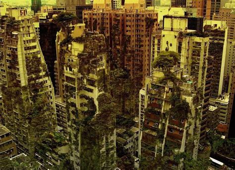 Abandoned City With Overgrowth Abandoned City Kowloon Walled City