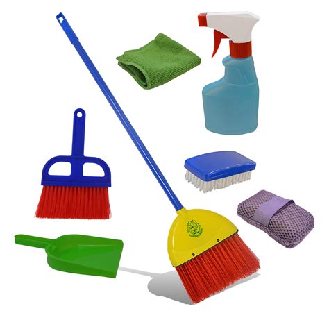Childrens Cleaning Set Broom Dustpan Mini Sweeper Spray Bottle