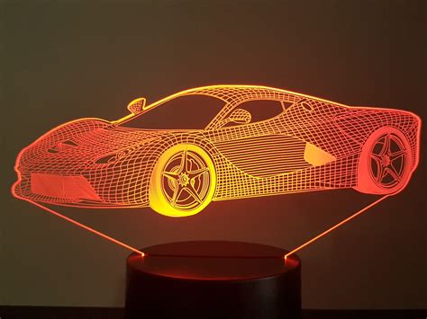 Ferrari Ferrari Mood Lamp 3d Led Laser Engraving On Etsy