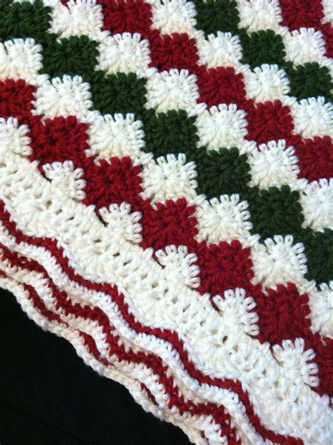Red White And Green Afghan Its Beginning To Look A Lot Like