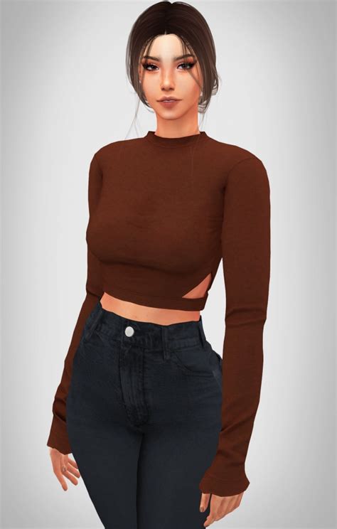 Cut Out Long Sleeve At Elliesimple Sims 4 Updates