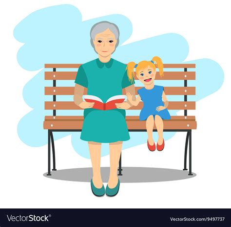 Grandma With Granddaughter Royalty Free Vector Image