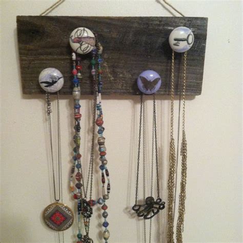 Necklace Holder From Old Wood And Drawer Pulls Crafts Easy Crafts