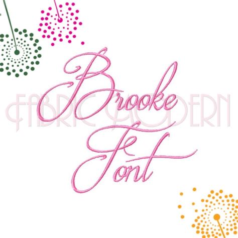 Brooke Embroidery Font Design Handwriting Font Script Font Etsy